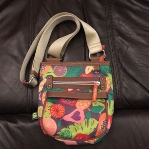Lily Bloom mini crossbody bag tropical fruit print